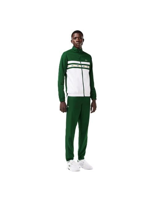 Lacoste Green Logo Stripe Performance Tracksuit for men