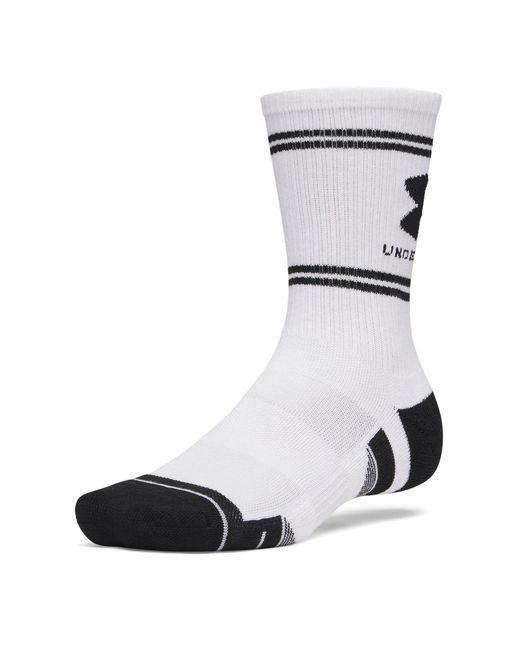 Under Armour White Performance Tech 3 Pack Crew Socks