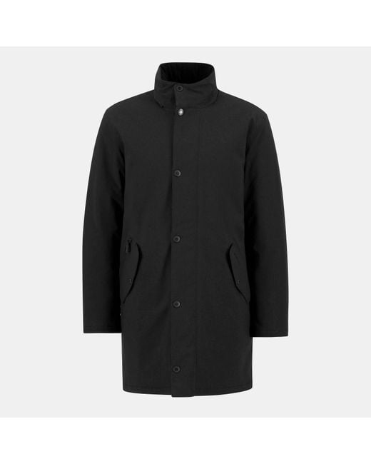 Barbour Black Winter Powell Waterproof Long Sleeve Long Puffer Jacket for men