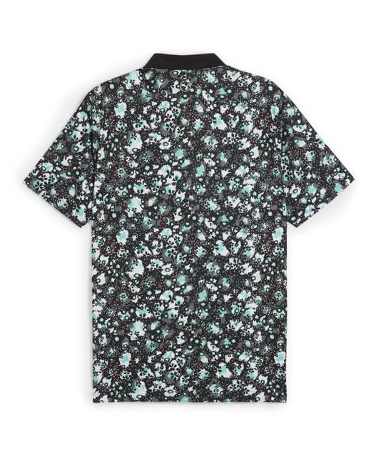 PUMA Green Cloudspun Abstract Camo Polo Shirt for men