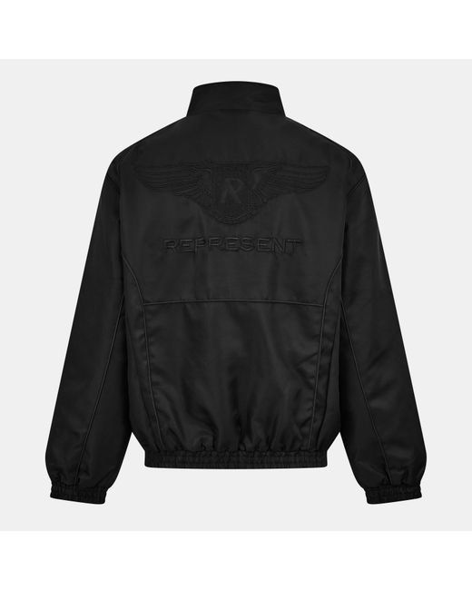 Represent Black 'S Ribbed Collar Bomber Jacket for men
