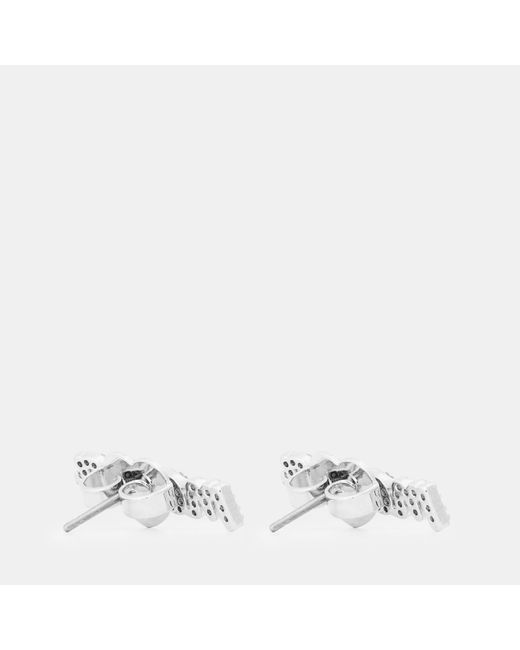 Kate Spade White Geometric Metallic Stud Earrings