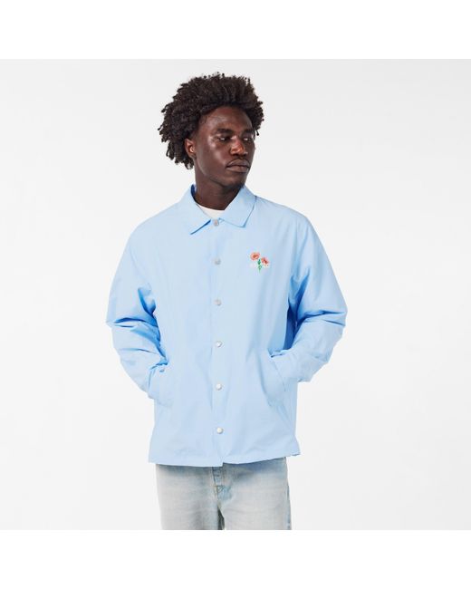 KENZO Blue Archive Flower Long Sleeve Coach Jacket for men