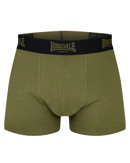 Lonsdale Green Trunk Shorts 2 Pack for men