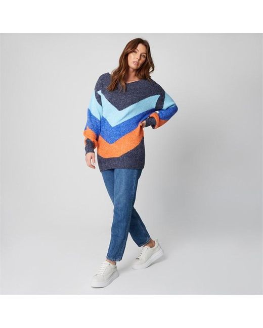 Be You Blue Slouch Longline Jumper