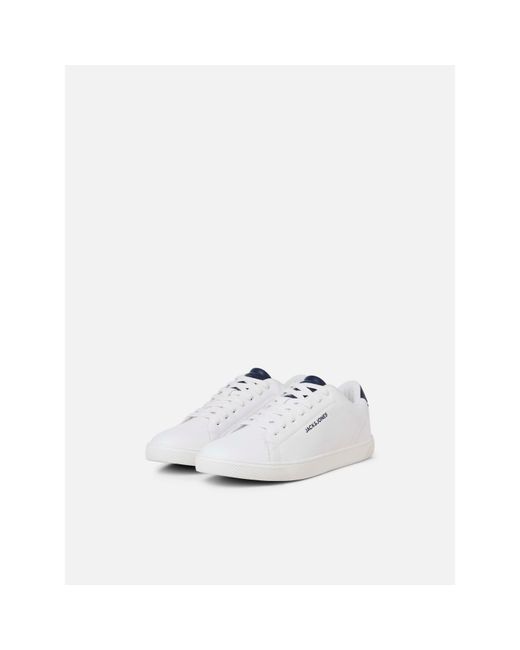 Jack & Jones White Bosley Pu Casual Low-Top Trainers for men