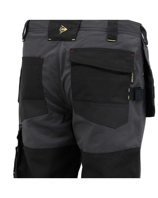 Dunlop Black On Site Winter Lined Workwear Trousers for men