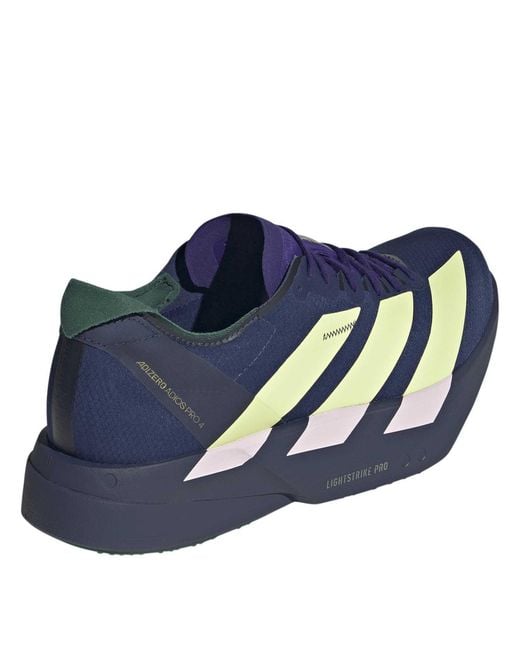 Adidas Blue Adios Pro 4 Road Running Shoes for men