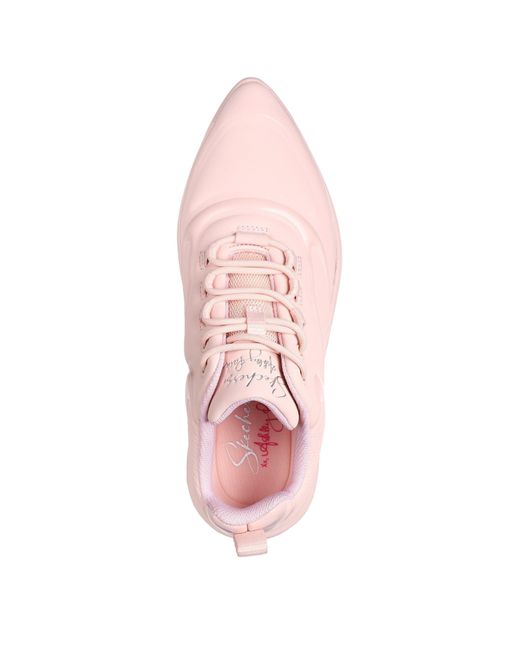 Skechers Pink Glossed Hot Melt Embossed Neoprene Low-Top Trainers