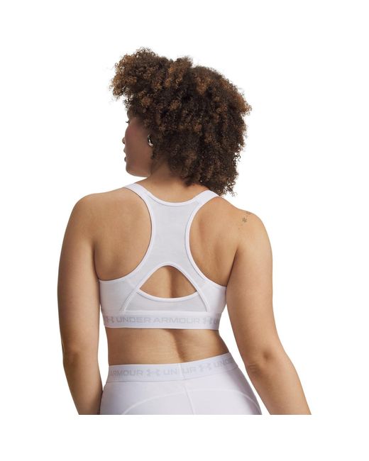 Under Armour White Heatgear Crossback High Sports Bra Halo