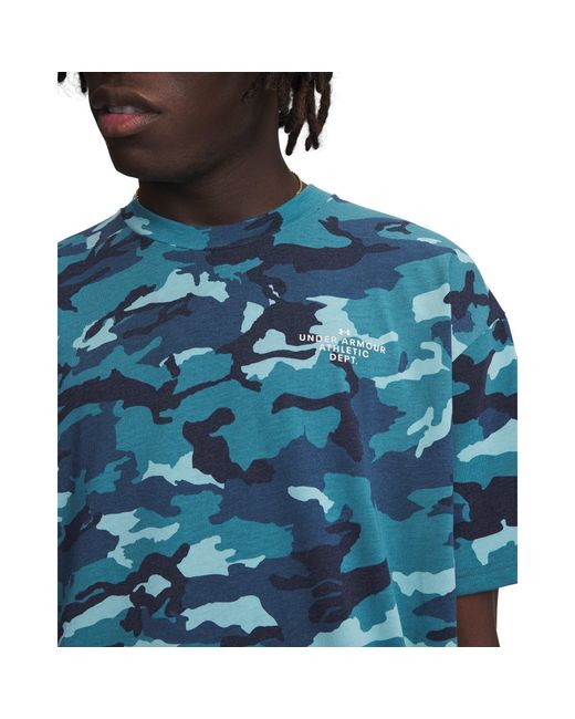 Under Armour Blue Ua Athletic Department Printed Heavyweight Short Sleeve for men