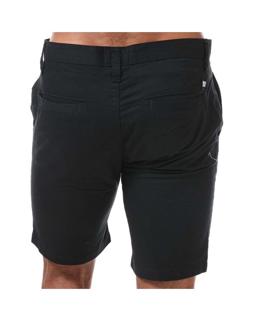 Weekend Offender Black Dillenger Cotton Twill Chino Shorts for men