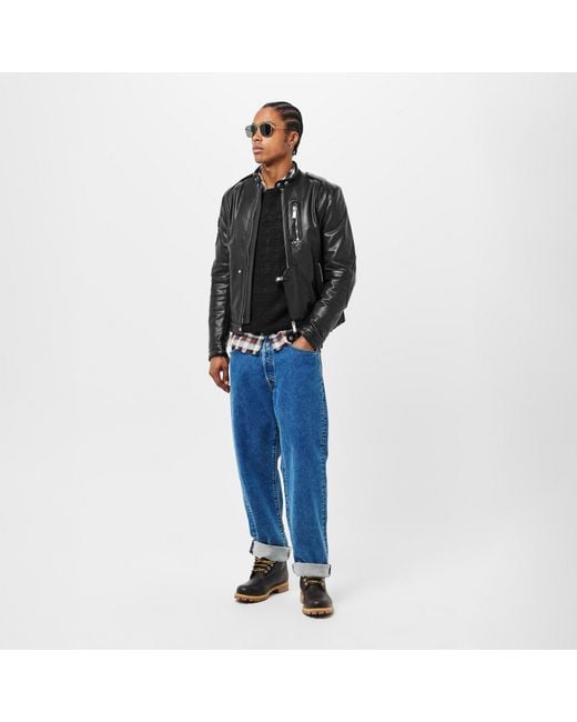 DSquared² Black Leather Tailored Fit Jacket for men