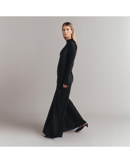 Ghost Black Rayna Satin Maxi Slip Dress