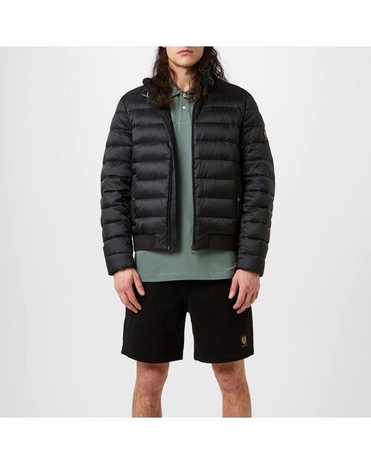 Belstaff Black Circuit Water Resistant Duck Down Short Puffer Jacket for men