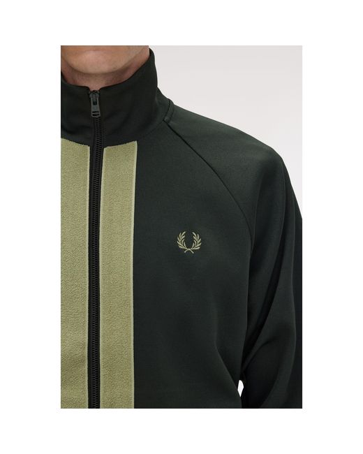 Fred Perry Black Chenille Tracksuit Top for men
