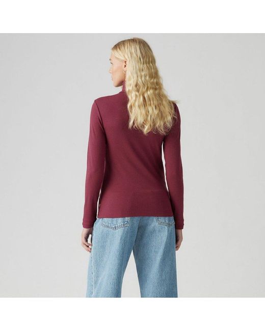 Levi's Red Dreamy Turtleneck Long Sleeve T-Shirt