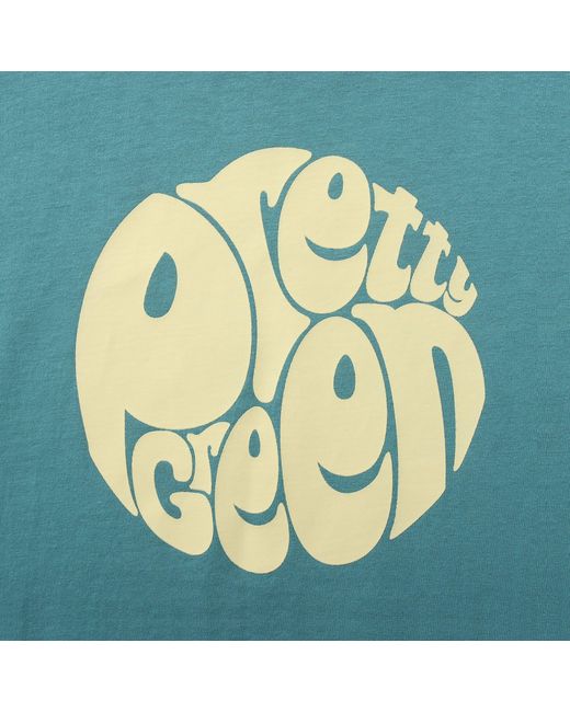 Pretty Green Blue Large Logo Tee for men