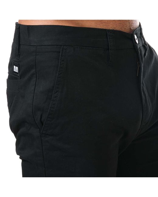 Weekend Offender Black Dillenger Cotton Twill Chino Shorts for men
