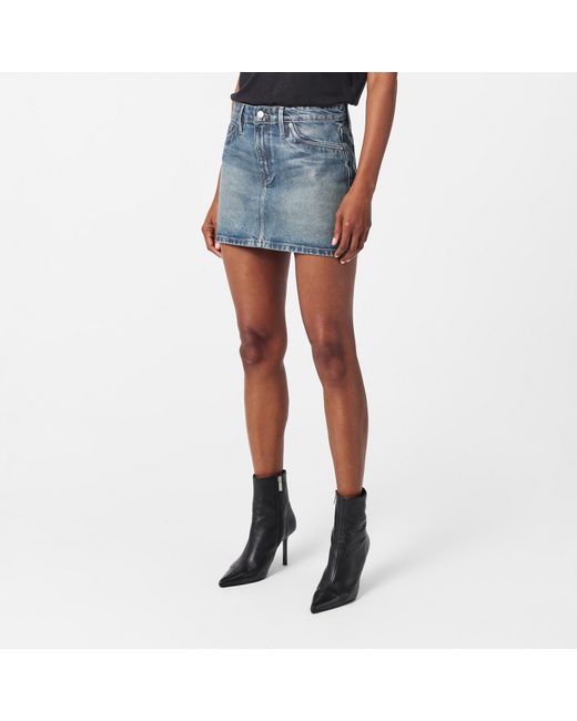 GOOD AMERICAN Blue Mini Five-Pocket Denim Skirt