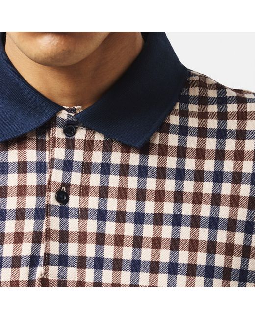 Aquascutum Black Checked Polo for men