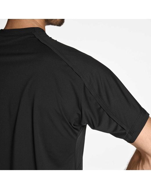 Y-3 Black Short Sleeve Performance Running Top for men