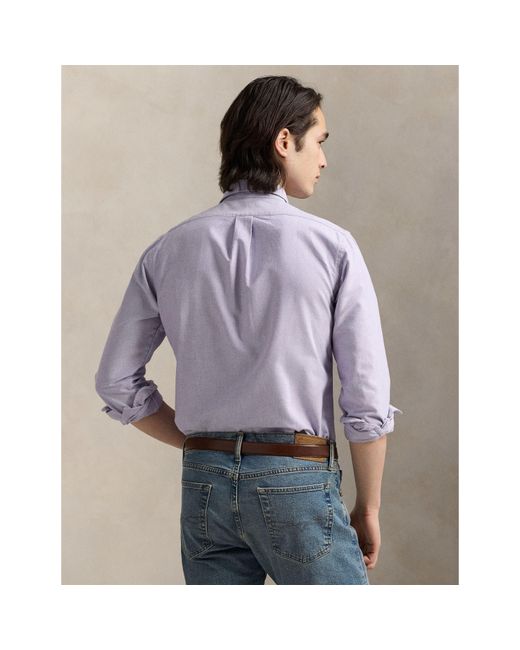 Polo Ralph Lauren Blue Slim Fit Oxford Long Sleeve Shirt for men