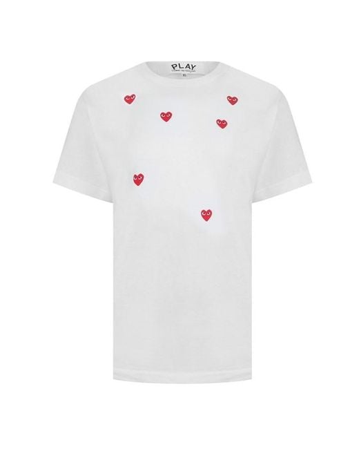 COMME DES GARÇONS PLAY White Scattered Hearts T-shirt