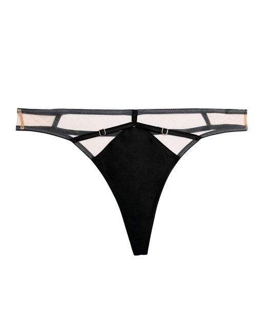 Playful Promises Black Ramona Leatherette Thong