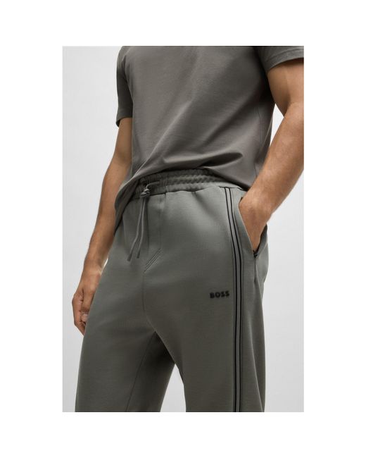 Boss Gray Hbg Hadiko Jogging Bottoms, Elasticated Waistband for men