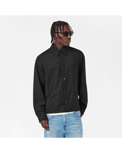 Represent Black Structured Overshirt for men