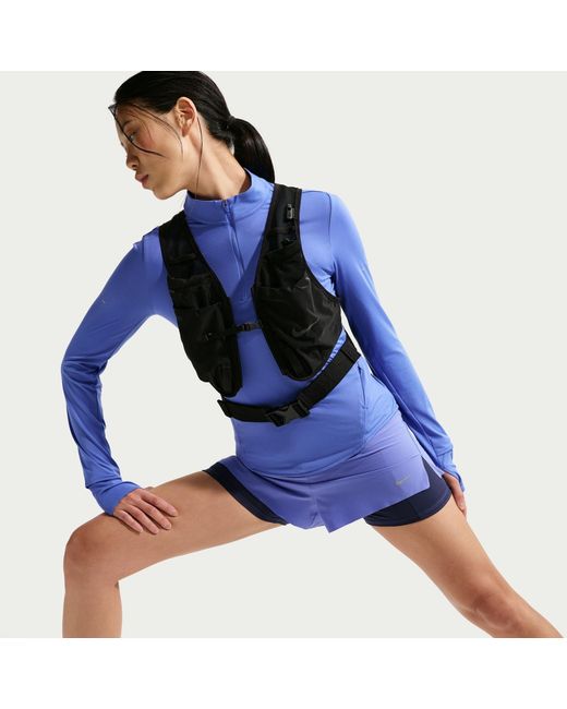 Nike Blue Swift Dri-Fit Uv 1/4-Zip Running Top