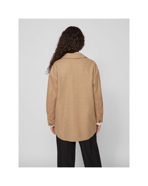Vila Natural Long Sleeve Shirt Jacket