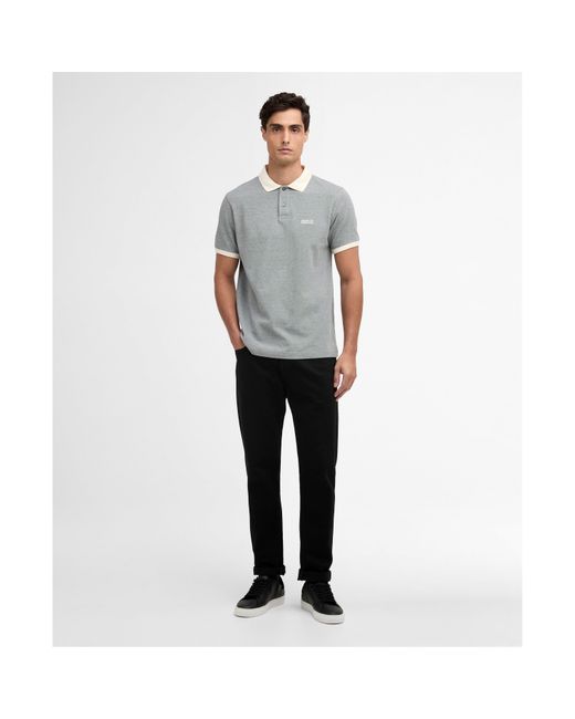 Barbour Gray Short Sleeve Polo Shirt for men