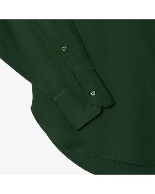 Lacoste Green Flowing Oversized Lyocell Shirt