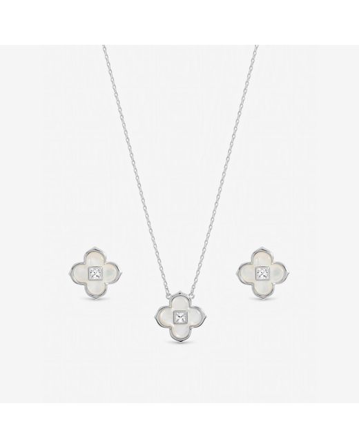Inicio Blue Mother Of Pearl Clover Set