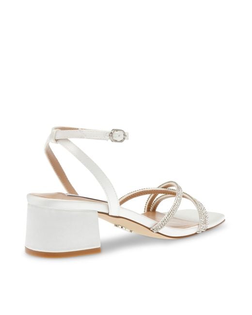 Steve Madden White Gabby Block Heel Court Shoes