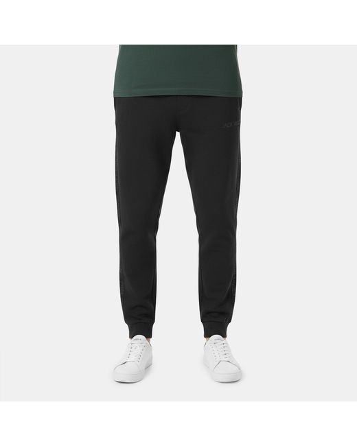 Jack Wills Black Jw Jacquard Open Hem Fleece Joggers for men