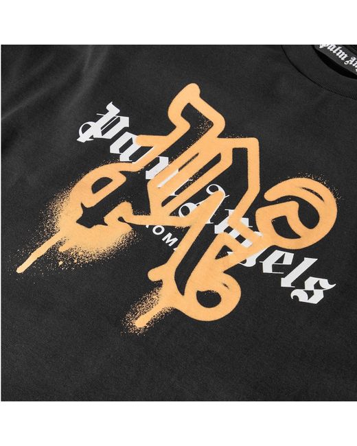 Palm Angels Black Roma Mono Tee for men