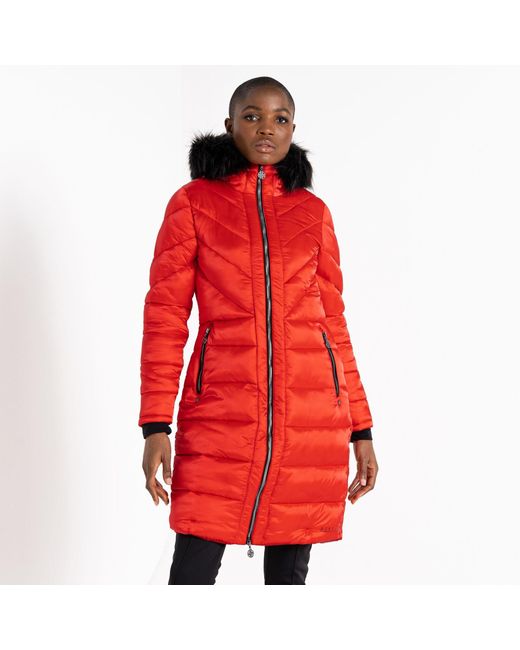 Dare 2b Red Supression Longline Insulated Quilted Jacket