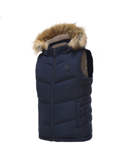 SoulCal & Co California Blue 2Zip Detachable Hood Padded Gilet