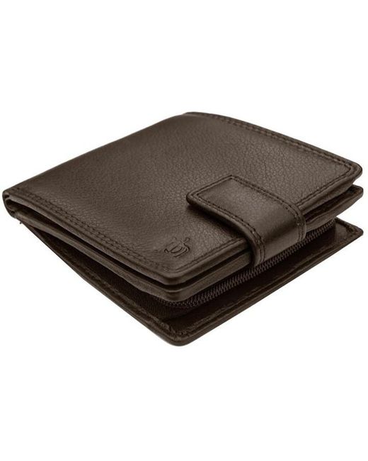 Primehide Black Washington Collection Coin Pocket Leather Wallet for men