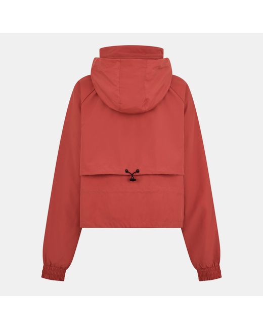 P.E Nation Red Shelter Water Resistant Concealed Hood Long Sleeve Down Jacket