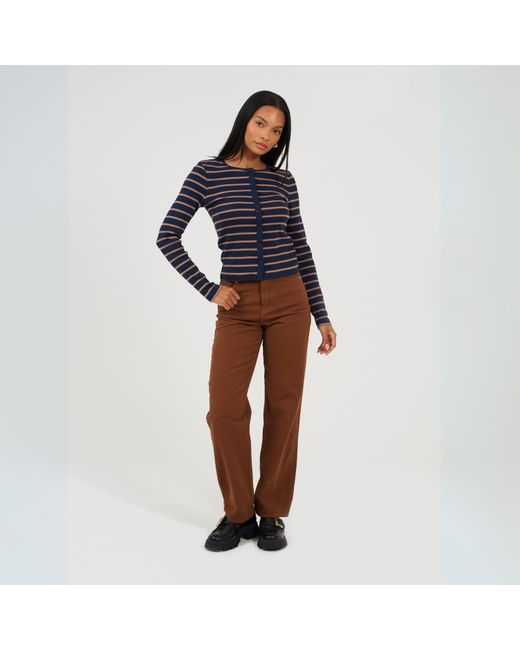 Brave Soul Brown Para Straight Leg Jeans