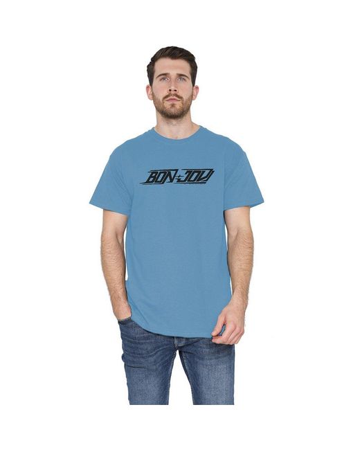 BON JOVI Blue New Logo T Shirt Carolina for men