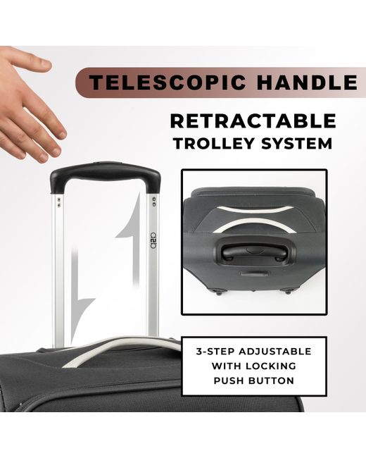A2B Gray Odyssey Hold Suitcases Lightweight Travel Luggage