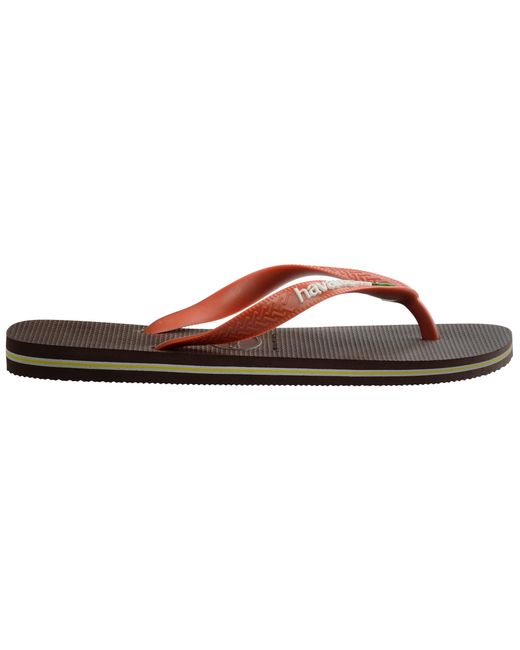 Havaianas Brown Hav. Brasil Logo Ruby Flip Flops