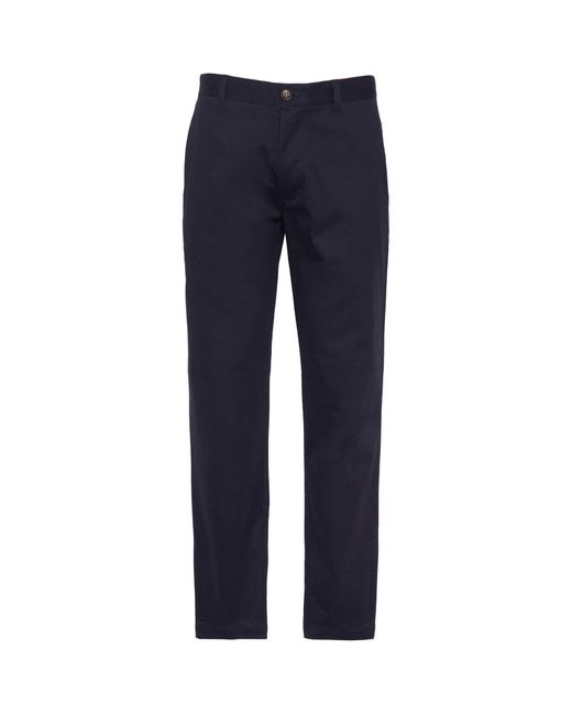 Barbour Blue Sueded Sateen Slim Trousers for men