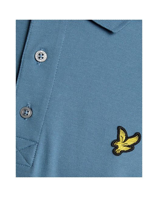 Lyle & Scott Blue Basic Short Sleeve Polo Shirt for men
