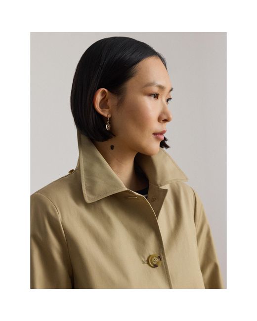 Ralph Lauren Natural Genuine Leather Structured Trench Coat